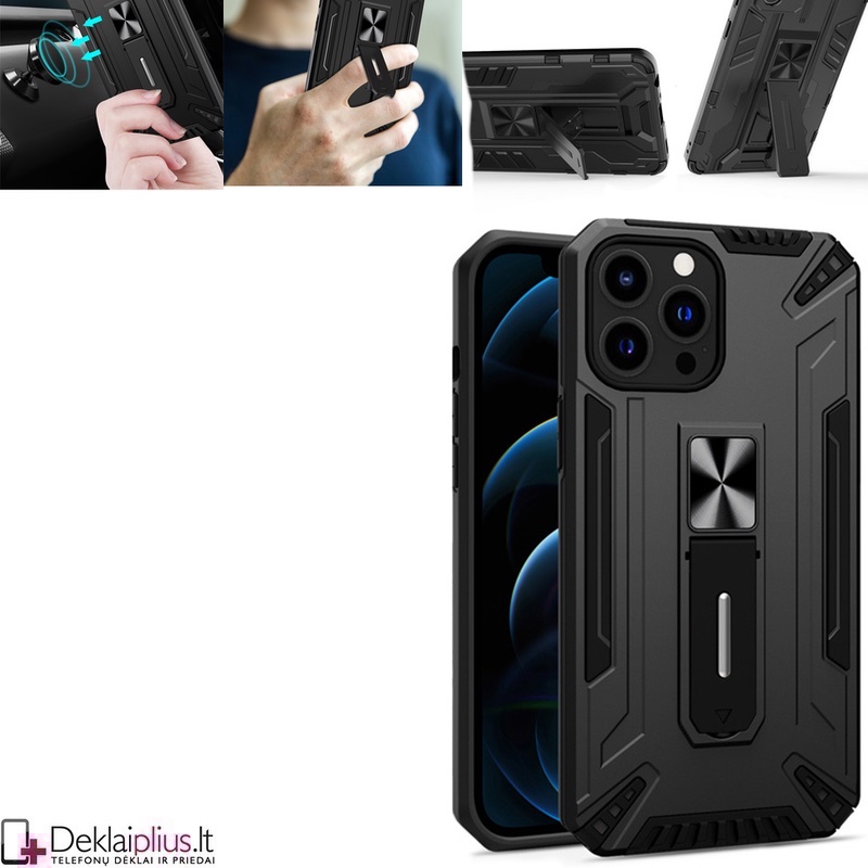 Smūgiams atsparus dėklas - juodas (telefonui Apple Iphone 13 Pro) Smūgiams atsparus dėklas - juodas (telefonui Apple Iphone 13 Pro)